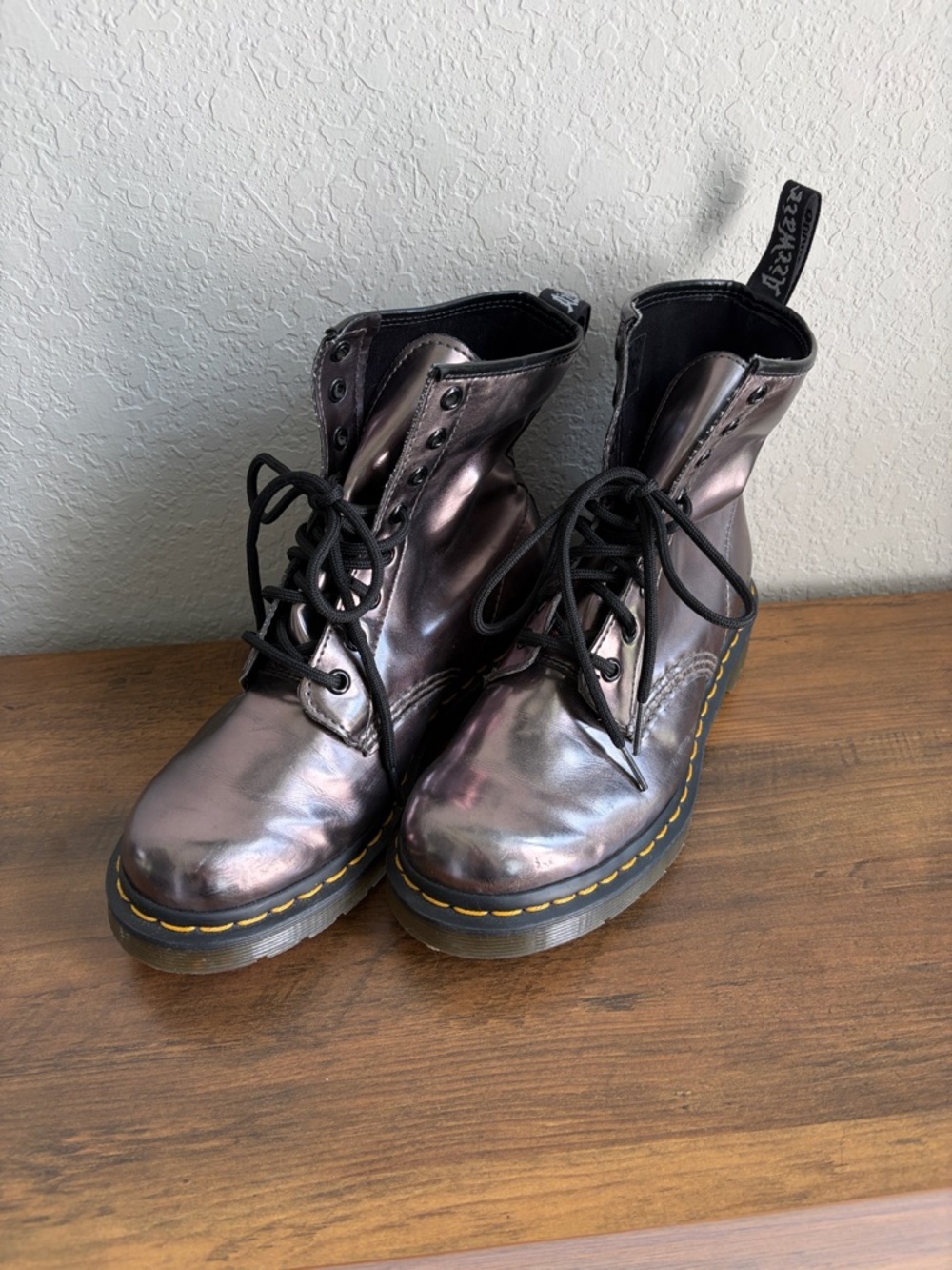 Dr. Martens Metallic Lace-Up Combat Boots